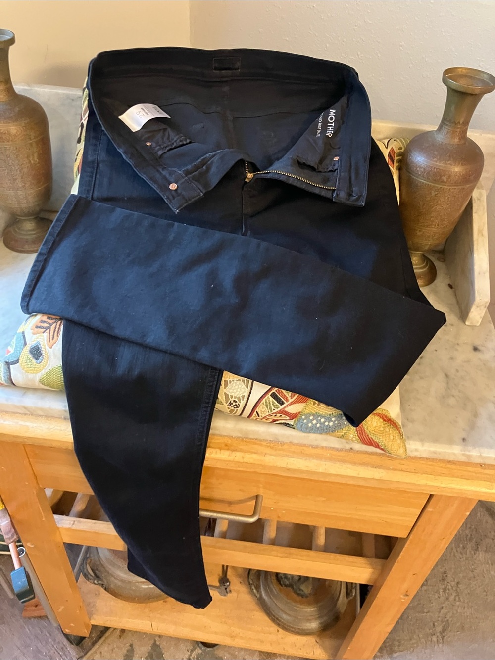 MOTHER Black High-Rise Skinny Jeans